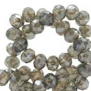 Top Facet kralen 4x3mm disc Greige rose-pearl shine coating