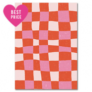 BY31® Sieraden kaartjes blokjes Red-light pink-white