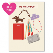 BY31® Sieraden kaartjes "Hot girl vibes" Off white-red-lilac-brown