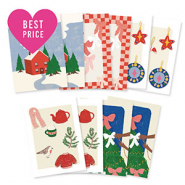 Sieraden kaartjes assorti kerst Multicolor
