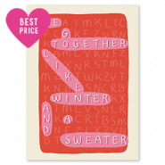Sieraden kaartjes "We go together..." Red-pink-off white