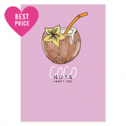 Sieraden kaartjes "Coco nuts about you" Lilac-brown