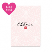 Sieraden kaartjes "Merci Chérie" Light pink