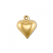Roestvrij stalen (RVS) stainless steel bedels hart Gold