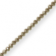 Top Facet kralen 4x3mm disc Olive green-pearl shine coating