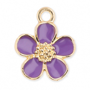 Bedels metaal bloem Gold-purple