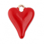 Bedels metaal hart Gold-red