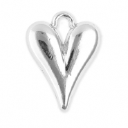 Bedels metaal hart Silver