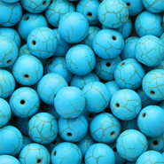 Kralen keramiek 12mm Blue