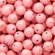 Kralen keramiek 12mm Pink