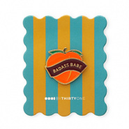 BY31&reg; Pin "Badass babe" op kaartje Teal blue-burnt orange-salmon pink-bordeaux-gold