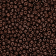Glaskralen Rocailles 8/0 (3mm) Dark brown