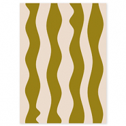 BY31&reg; Sieraden kaartjes golven Olive green-cr&egrave;me