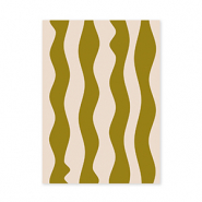 BY31&reg; Sieraden kaartjes golven Olive green-cr&egrave;me