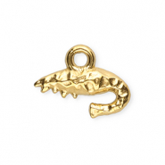 Roestvrij stalen (RVS) Stainless steel bedels garnaal Gold