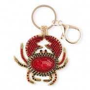 Sleutelhangers krab Gold-silverlined red-black