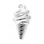 Roestvrij stalen (RVS) Stainless steel statement broches ijslolly Silver
