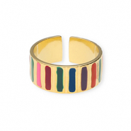 Roestvrij stalen (RVS) Stainless steel ringen Gold-multicolour