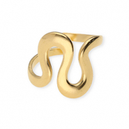 Roestvrij stalen (RVS) Stainless steel ringen golvend Gold