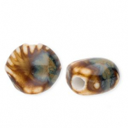 Kralen keramiek schelp Dark brown