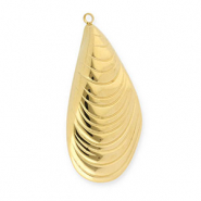 Roestvrij stalen (RVS) Stainless steel bedels mossel Gold