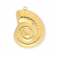 Roestvrij stalen (RVS) Stainless steel bedels schelp Gold