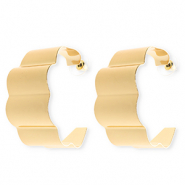Statement oorbellen / oorstekers met RVS steker Gold