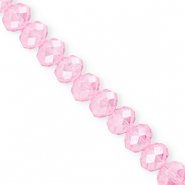 Top Facet kralen 12x9mm disc Light pink