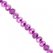 Top Facet kralen 6x5mm disc Orchid purple-pearl shine coating
