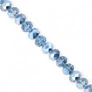 Top Facet kralen 6x5mm disc Blue-pearl shine coating