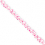 Top Facet kralen 6x5mm disc Light pink