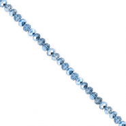 Top Facet kralen 3x2mm disc Blue-pearl shine coating