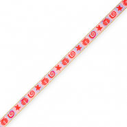 BY31&reg; Lint met tekst zeeleven Light pink-powder blue-poppy red-gold