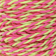 Gekleurd elastisch draad 2.5mm Neon pink-neon yellow