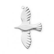 Roestvrij stalen (RVS) Stainless steel bedels vogel Silver
