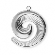 Roestvrij stalen (RVS) Stainless steel bedels spiraal Silver