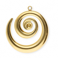 Roestvrij stalen (RVS) Stainless steel bedels spiraal Gold