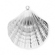 Roestvrij stalen (RVS) Stainless steel bedels schelp Silver