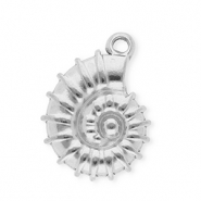Roestvrij stalen (RVS) Stainless steel bedels rond met zeester Silver