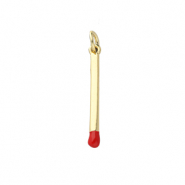 Brass TQ metaal bedels lucifer Gold-red