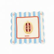 BY31&reg; Eco-brass metaal bedels met enamel ovaal Ciao bella"" Gold-light pink-red