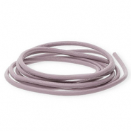 DQ leer rond 2mm Vintage pink