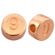 DQ metalen cijferkralen # 9  Ros&eacute; goud (nikkelvrij)