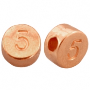 DQ metalen cijferkralen # 5 Ros&eacute; goud (nikkelvrij)