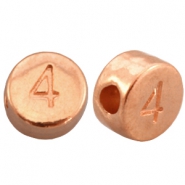 DQ metalen cijferkralen # 4 Ros&eacute; goud (nikkelvrij)