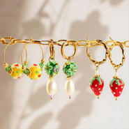 Inspiratiesets Trendy bloemen sieraden ontwerpen met handgeschilderde glas kralen