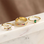 Inspiratiesets Inspiratie tips met brass TQ metaal ringen en oorbellen