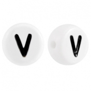 Letterkralen van acryl letter V Wit