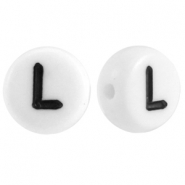 Letterkralen van acryl letter L Wit