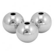 Roestvrij stalen (RVS) Stainless steel kralen 8mm Zilver